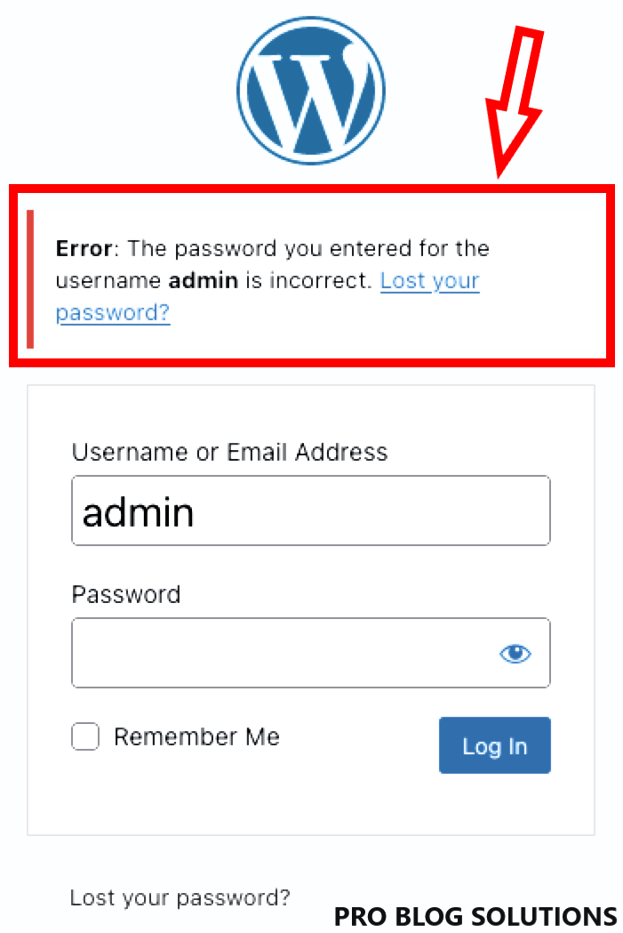 Password You Entered is Incorrect