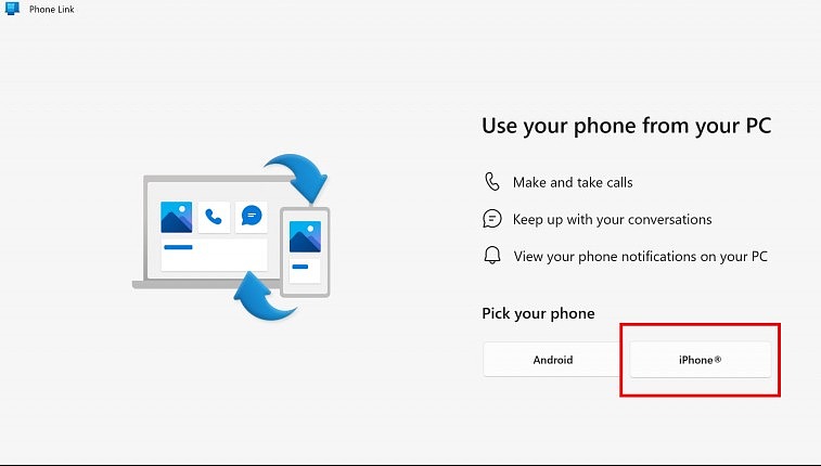 Microsoft Phone Link to Cast Mobile Screen