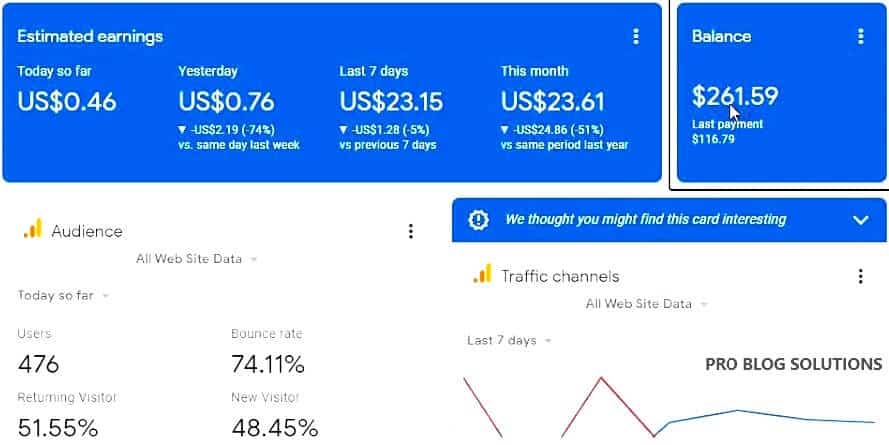 Google AdSense Earnings Dashboard