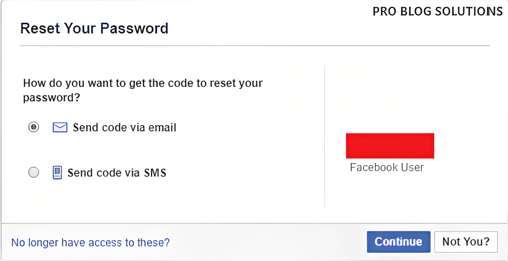 Reset Facebook Password