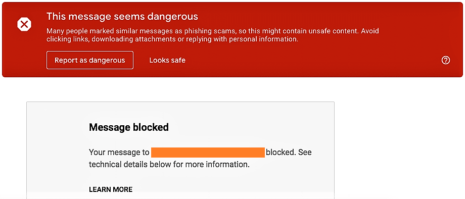 Fix Message Blocked Your Message to Gmail.com has been Blocked