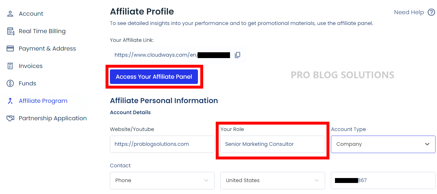 Access Your Affiliate Panel - Cloudways Affiliate Program Review