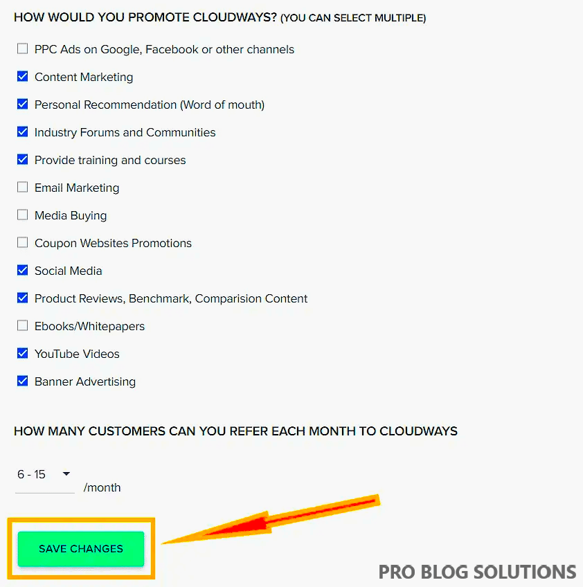 Affiliate Profile Settings - Cloudways Affiliate Program Review