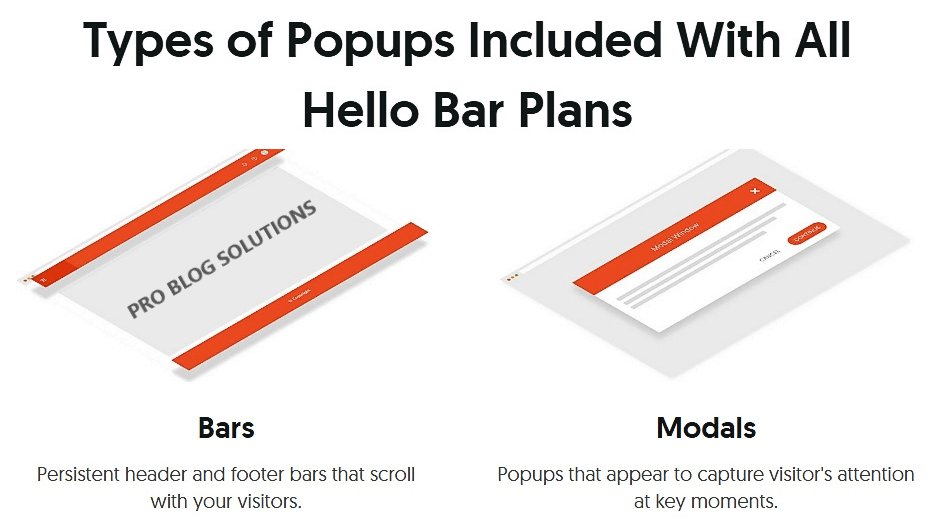 Hello Bar - Bars, Modals and Sliders List-Building Tools
