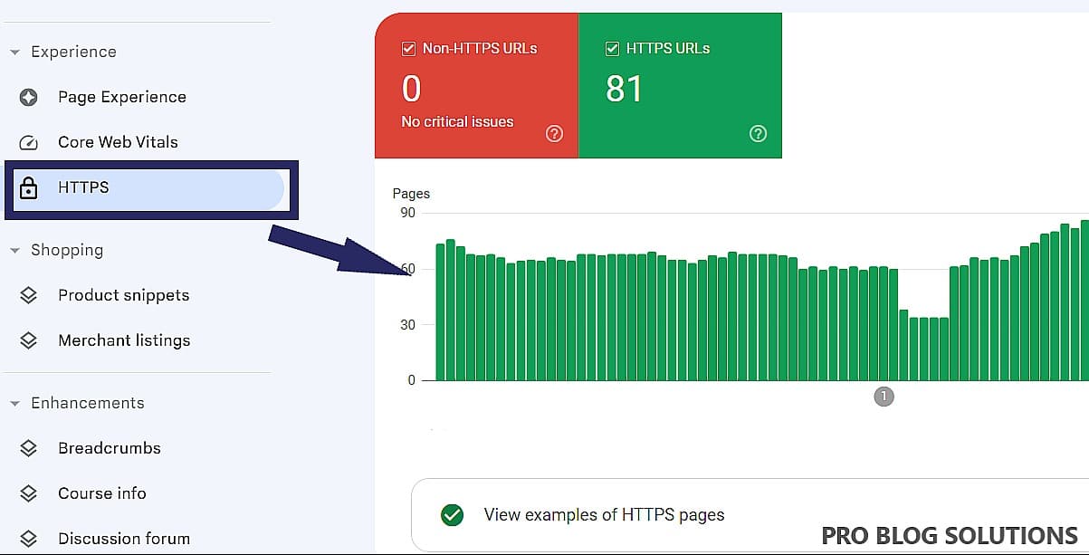 Google Search Console HTTPS Report