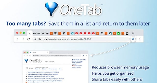 OneTab _ Best Chrome Extensions